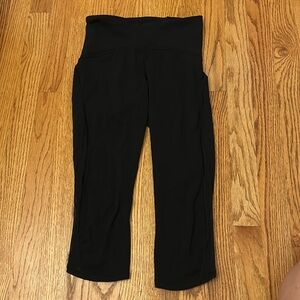 Black Lululemon cropped leggings, size 4
